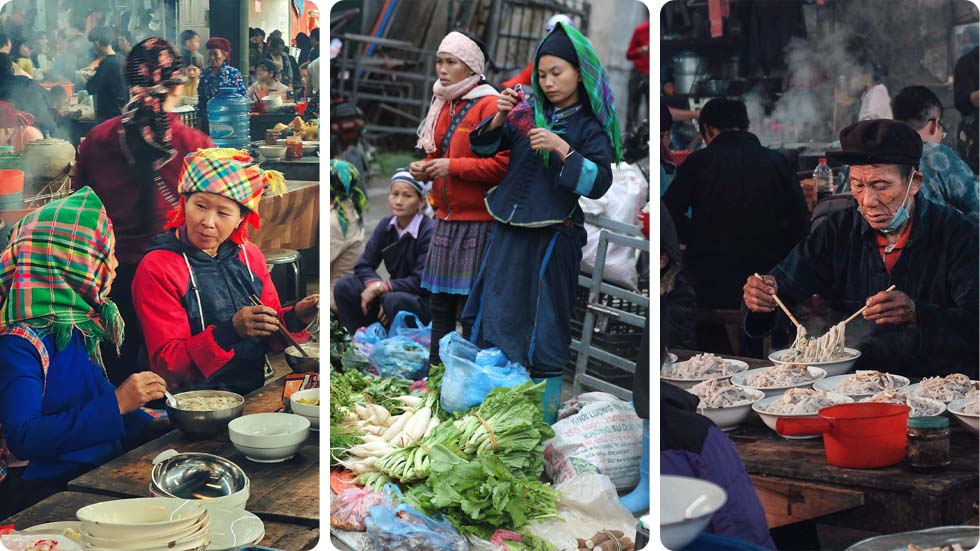 Mercados étnicos em Ha Giang